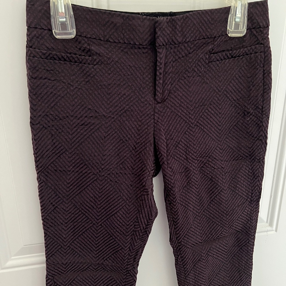 Banana Republic Purple Dress Pants Skinny Leg Textured Petite 2P
